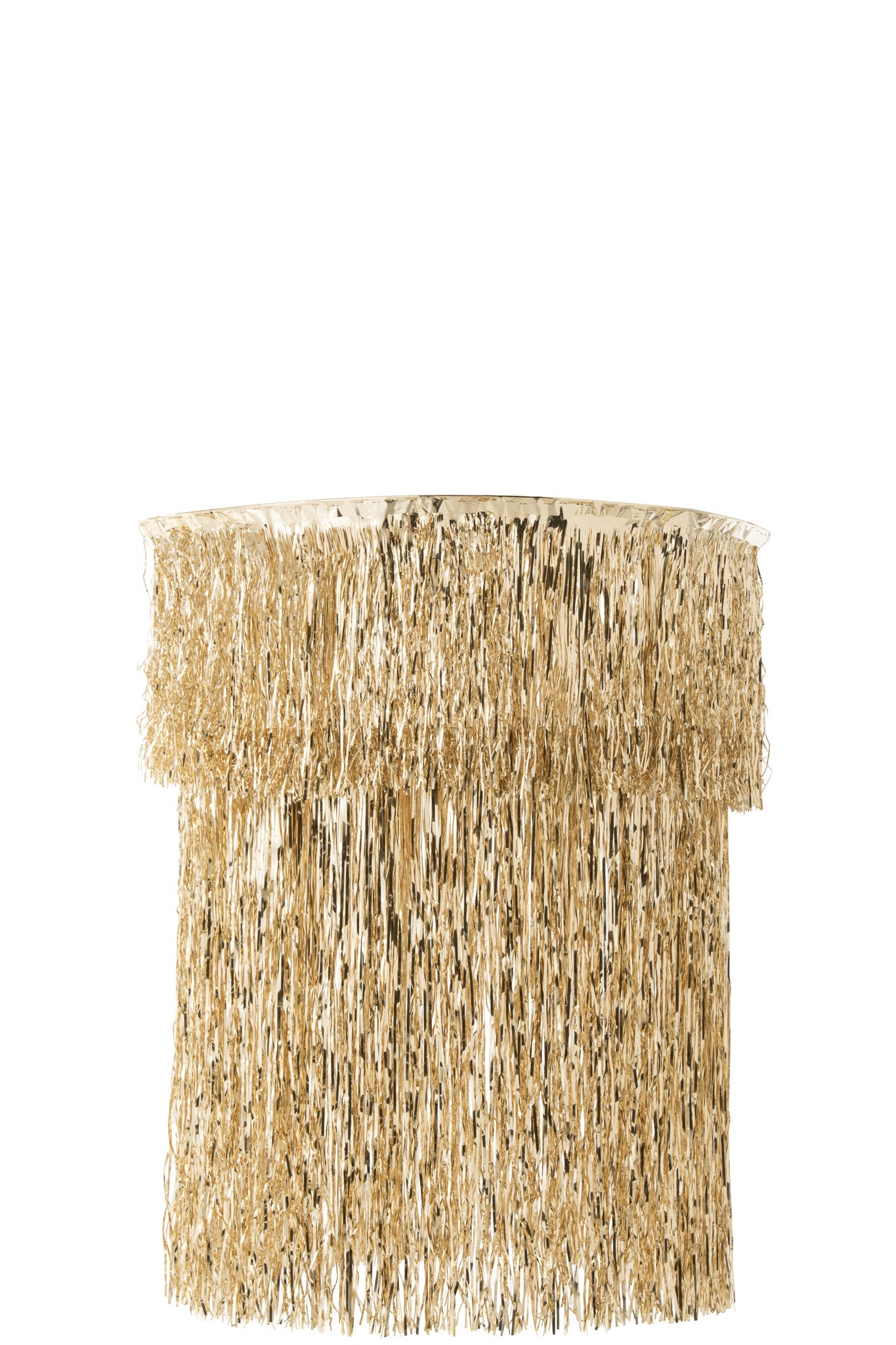 Lampenkap voor kroonluchter, met franjes, vinyl, goudkleurig, groot