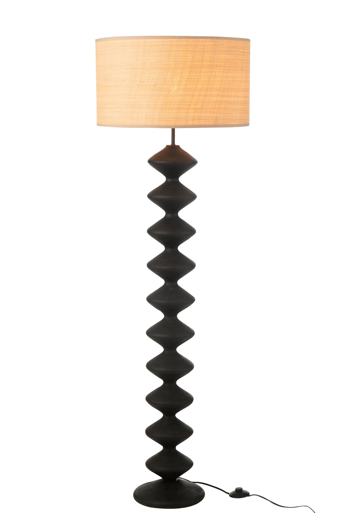 Vloerlamp Caterpillar populierenhout Zwart/Naturel