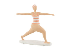 J-LINE WOMAN YOGA STRETCH – POLYRESIN ORANJE FIGUUR 30 CM