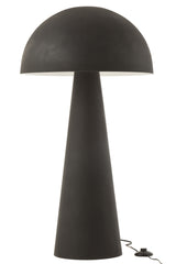 Extra grote metalen paddenstoellamp mat zwart