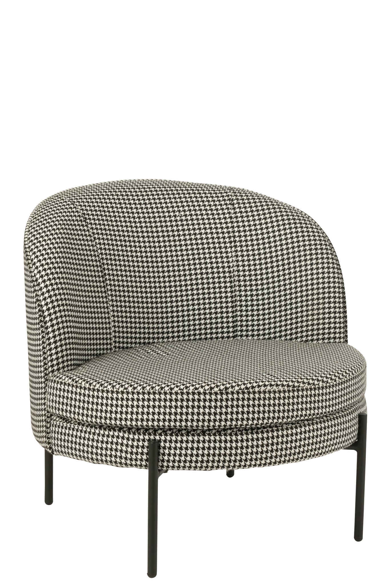 Fauteuil pied-de-poule ijzer zwart/wit