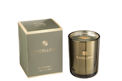 J-LINE SCENTED CANDLE EXCELLENT BERGAMOT WOOD GROEN SMALL - 50U