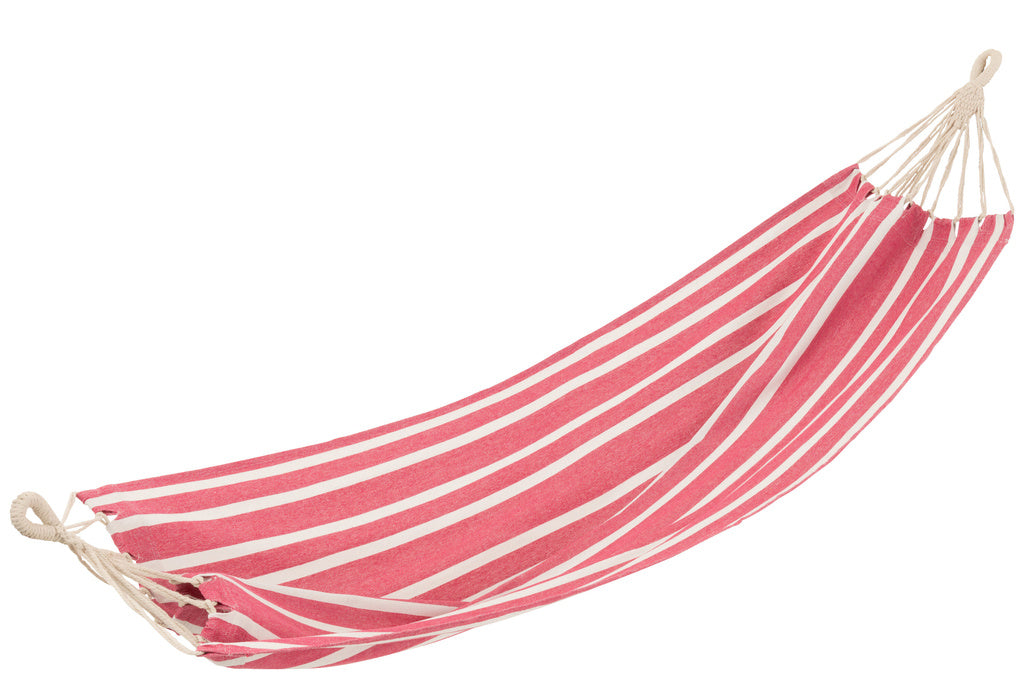 J-LINE HANGMAT STREPEN – KATOEN/POLYESTER ROZE/WIT