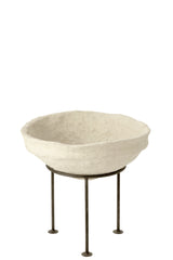 Bord Op Voet Chad Papier Mache Wit