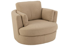Draaistoel Hout/Textiel Beige