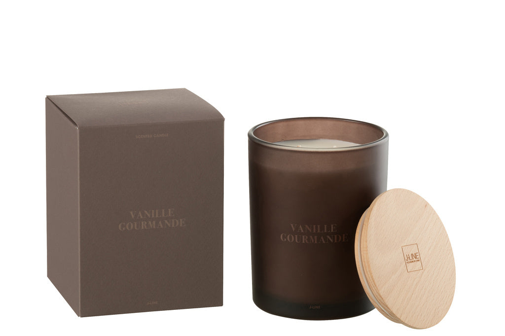 J-LINE SCENTED CANDLE ACCORDS ESSENTIELS VANILLE GOURMANDE BRUIN 52H
