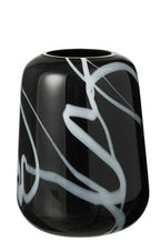 J-LINE VAZE SMOKE EFFECT SMAL – GLAS ZWART/WIT