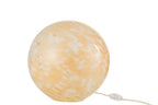 Ronde glazen lamp Melissa, beige, groot
