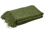 J-LINE PLAID GEWEVEN+FRANJES VISCOSE DONKERGROEN