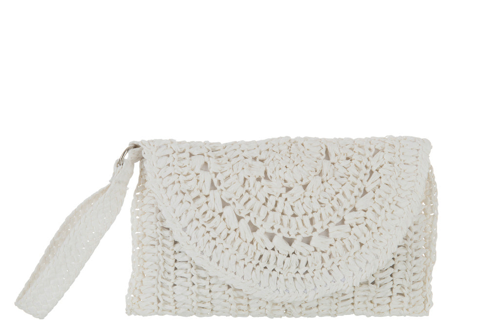 J-LINE CLUTCH BAG MET STRAP – PAPIER WIT