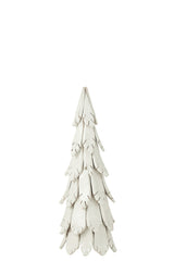 J-LINE KERSTBOOMSTUKKEN HOUT WIT MIDDELGROOT