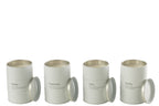 J-LINE SCENTED CANDLE QUOTE ENGLISH-FRENCH WHITE 55H SET VAN 4 STUKS