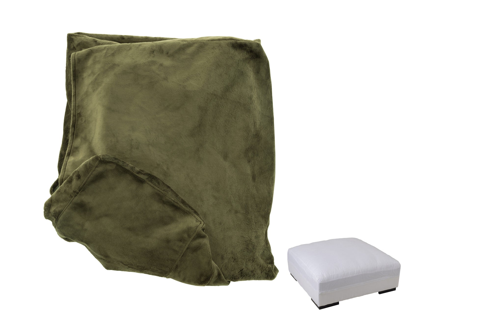 Hoes Pouf Monaco Velvet Mosgroen