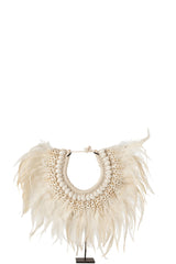 J-Line Ketting met Standaard Dora Schelpen/Veren Wit Klein