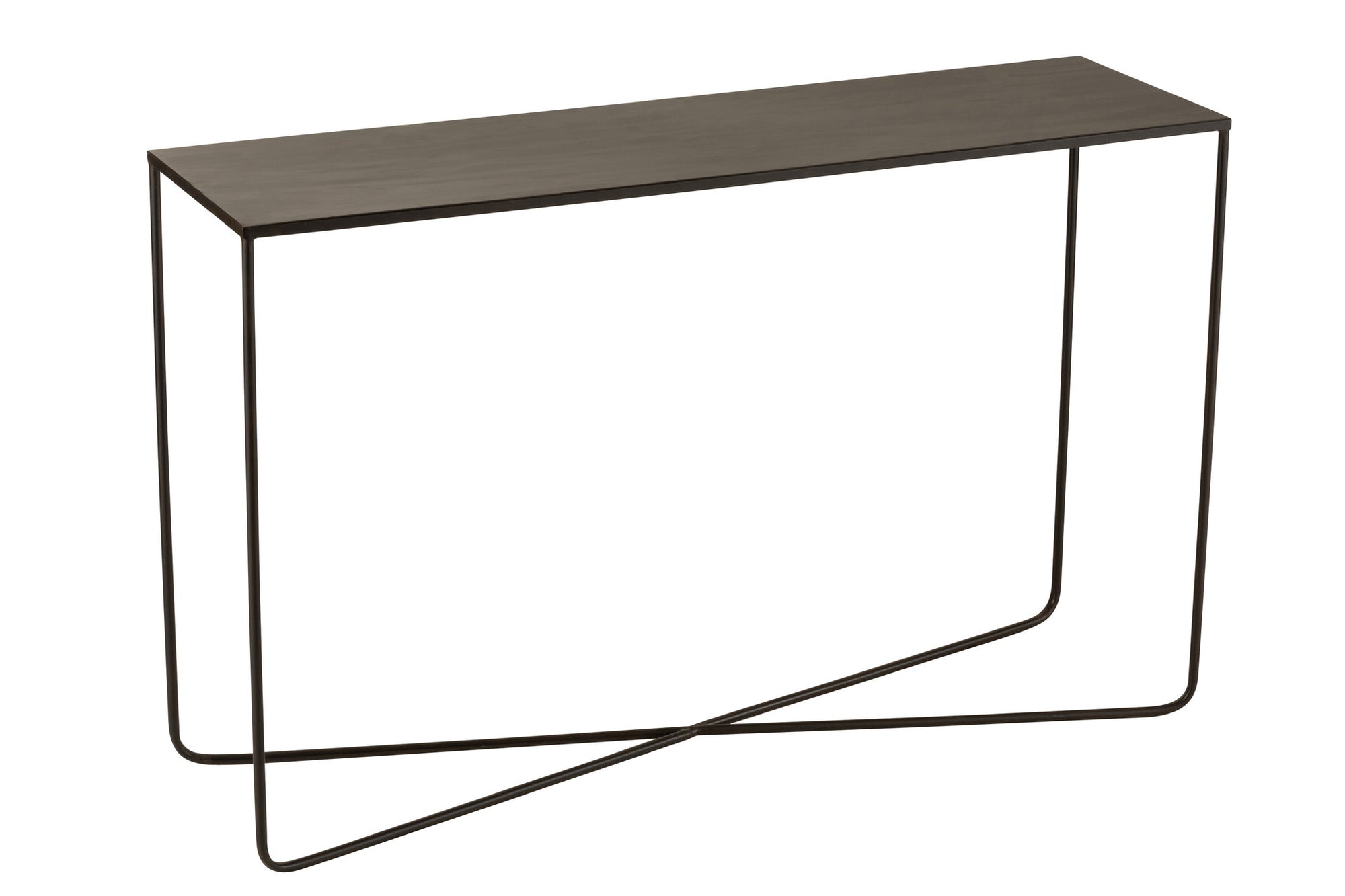J-LINE CONSOLE RECHTHOEKIG KRUISFRAME METAAL ZWART