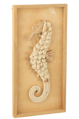 J-LINE WANDDECORATIE ZEEPAARDJE HOUT NATUUR
