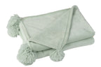J-LINE PLAID POMPOM POLYESTER LICHTGROEN