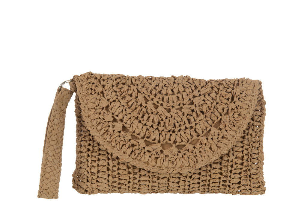 J-LINE CLUTCH BAG MET STRAP – PAPIER LICHTBRUIN