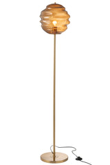 Vloerlamp met honingraatglas bruin