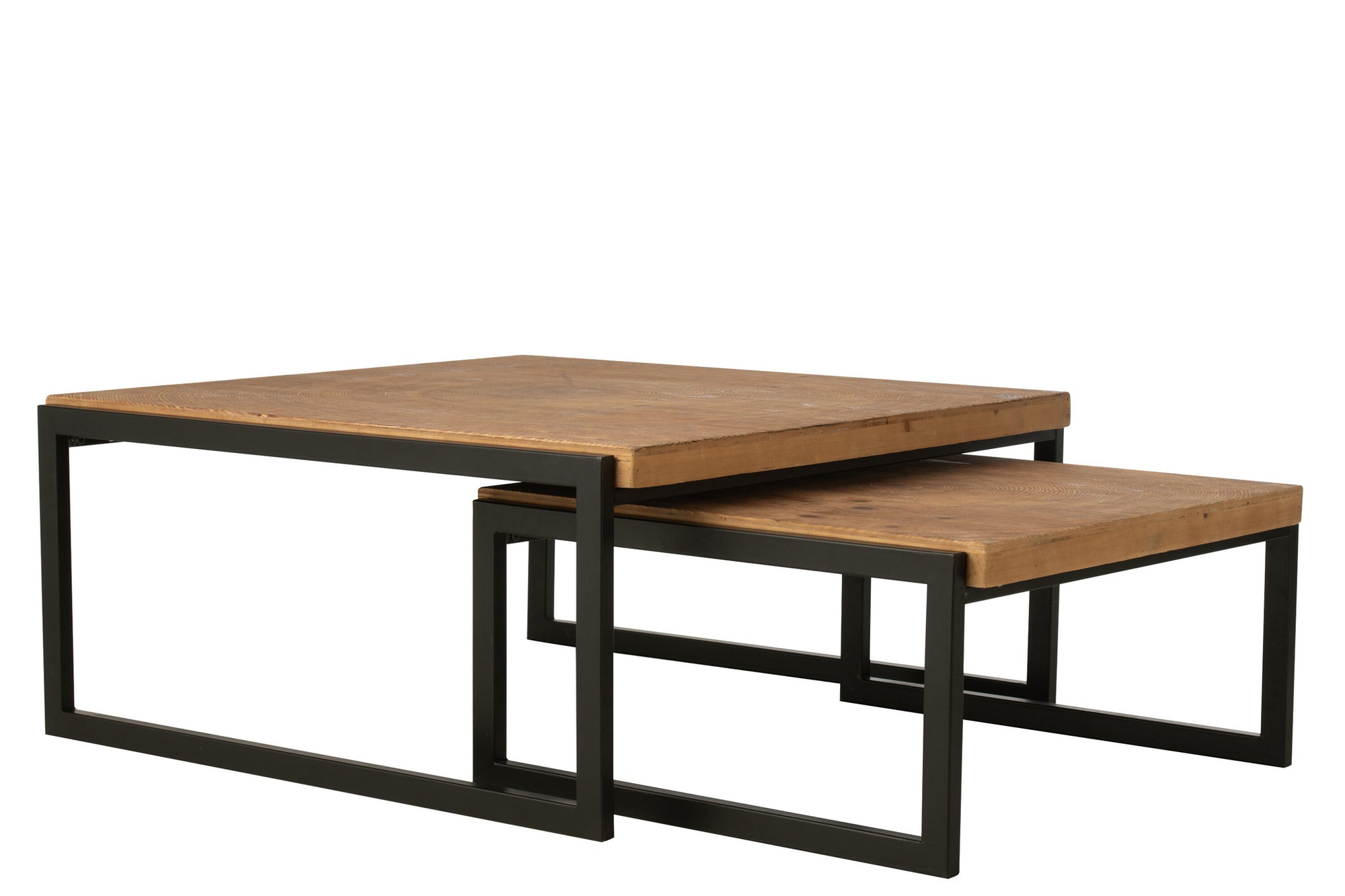 S/2 Salontafel Dos Mdf Natuurlijk/Zwart
