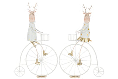 J-LINE RENDIERFIETS IJZER GOUDKLEURIG/WIT ASSORTIMENT VAN 2