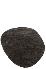 "Vloerkleed Pluizig Polyester Donkergrijs"