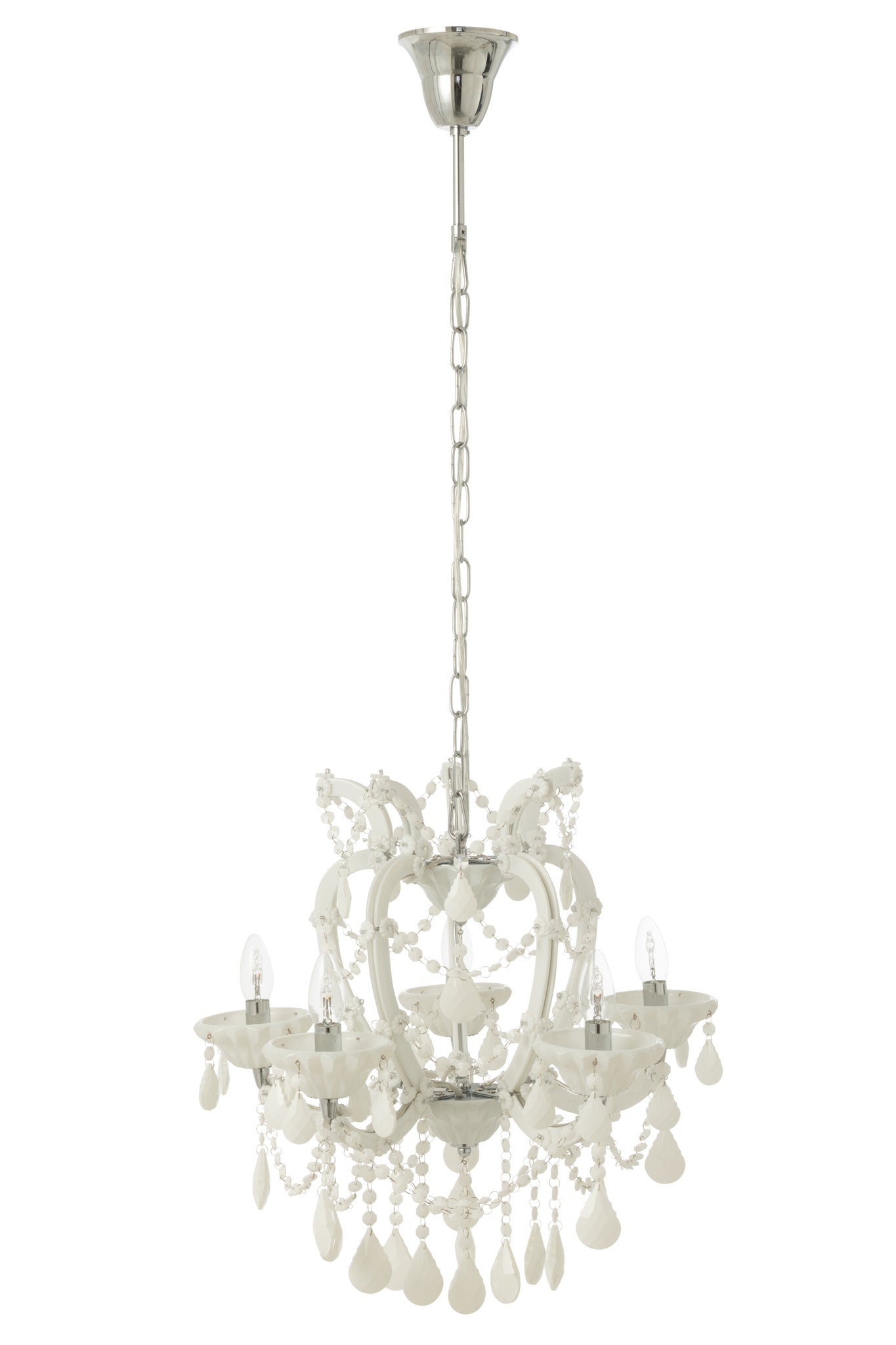 Plafondlamp Kroonluchter Antiek Glas Wit
