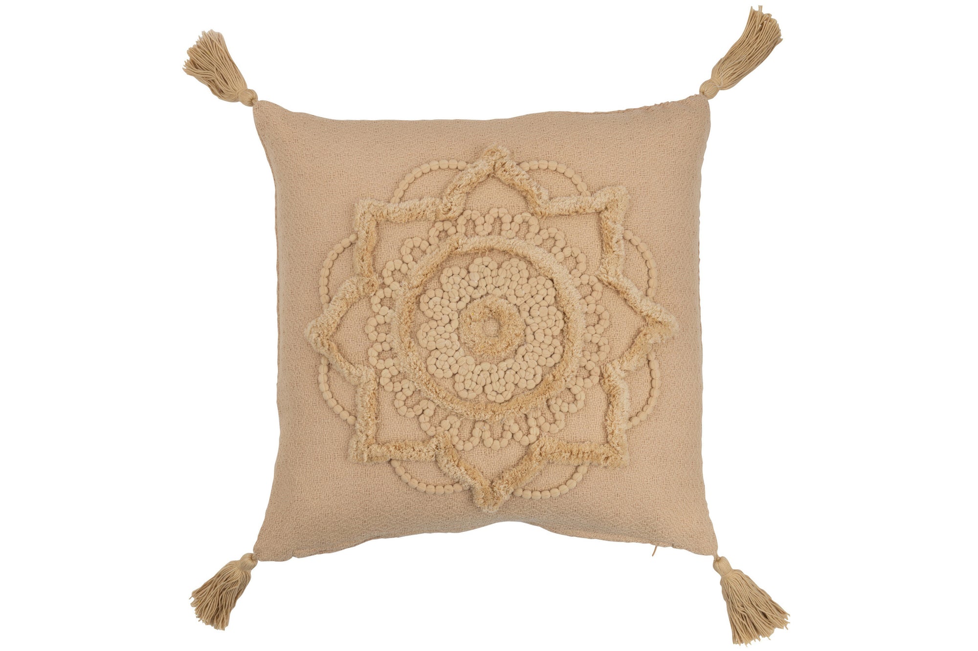 Kussen Bloem Kwast Polyester Beige