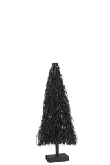 J-LINE KERSTBOOM PLATTE TAKKEN HOUT ZWART KLEIN
