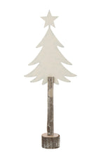 J-LINE KERSTBOOM + STER IJZER/PAULOWNIAHOUT GEBROKEN WIT GROOT