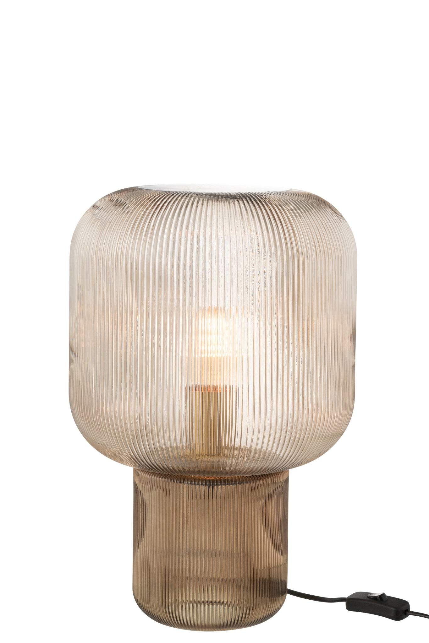 Tafellamp van bruin glas