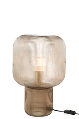 Tafellamp van bruin glas