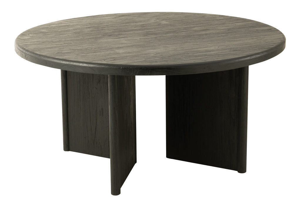 J-LINE RONDE TAFEL TEAKHOUT ZWART