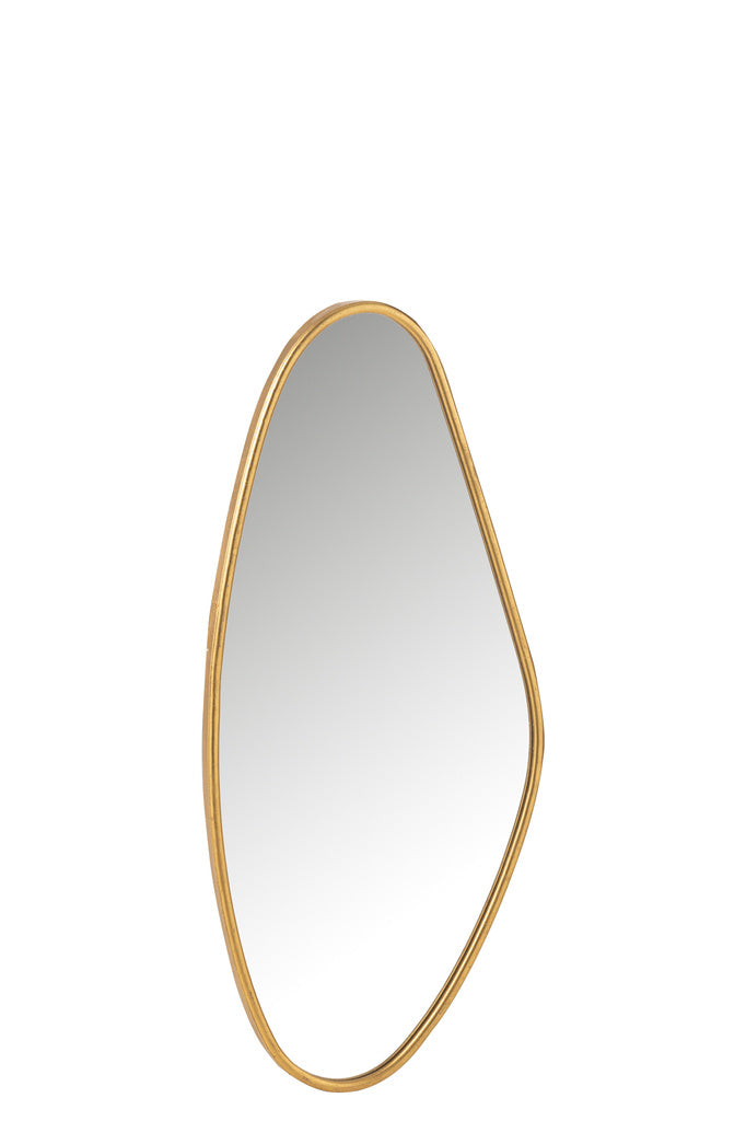 J-LINE SPIEGEL ABSTRACT MDF/GLAS GOUD KLEIN