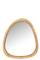 J-LINE SPIEGEL PAILLE – ROTAN/GLAS NATUREL GROOT
