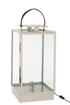 Lantaarnlamp metaal/glas zilver