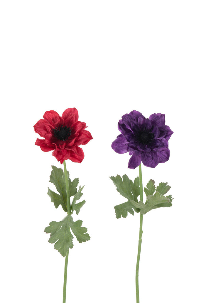 J-LINE ANEMONE STELEN – KUNSTBLOEMEN FUCHSIA/PAARS (SET VAN 2)