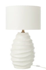 Witte keramische golvende tafellamp