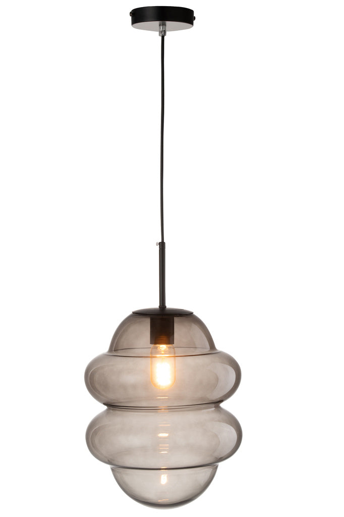 J-LINE HANGLAMP HONEY SPOON GLAS GRIJS