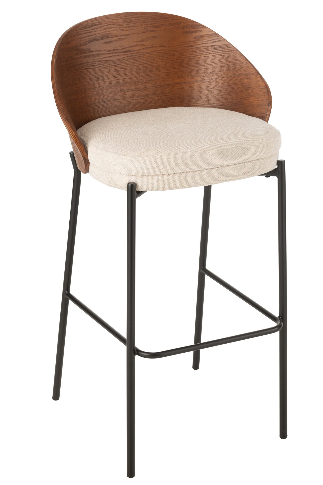 Barstoel Lone Ply Wood/Metaal Bruin/Beige