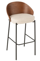 Barstoel Lone Ply Wood/Metaal Bruin/Beige