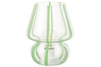 Tafellamp met gestreept glas, transparant/groen, groot