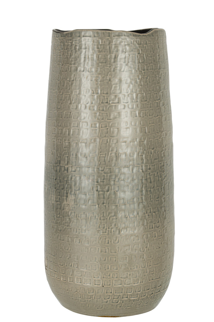 J-LINE VAZE PATTERN – KERAMIEK LICHTGRIJS LARGE