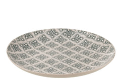 Plaat Decoratieve Kousa Porselein Blauw/Wit