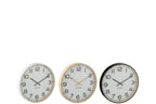 J-LINE WANDKLOK ROND – PLASTIC BEIGE/WIT/ZWART KLEIN (ASSORTIMENT VAN 3)