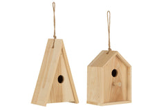 J-LINE VOGELHUISJE PAUL – CHINA FIR HOUT (SET VAN 2)