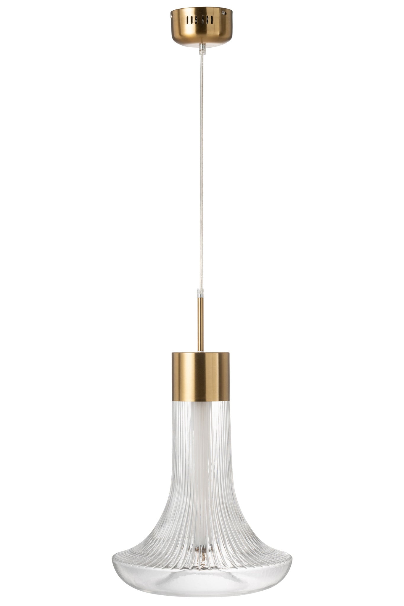Hanglamp LED goud metaal/glas transparant