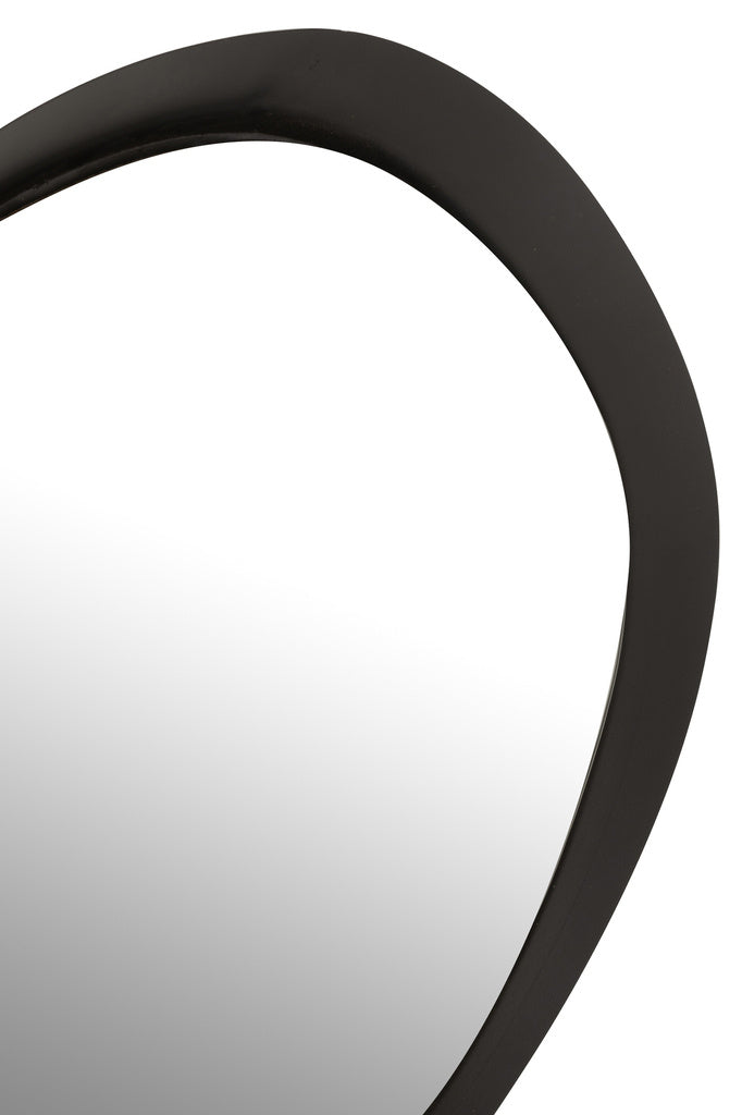 J-LINE RONDE WANDSPIEGEL METAAL/GLAS ZWART SMALL