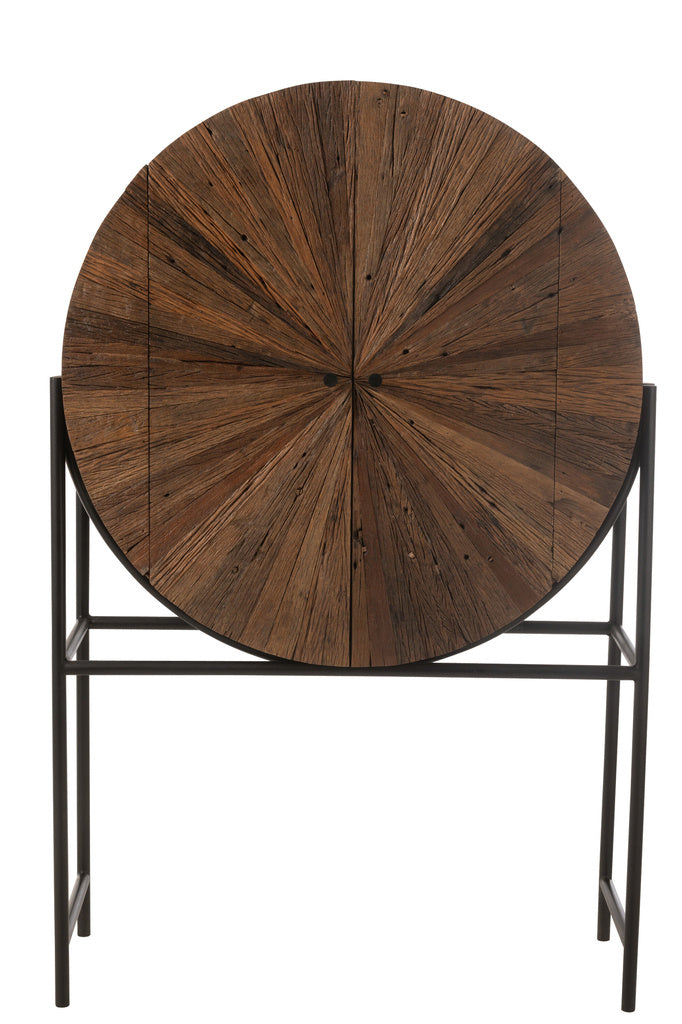 J-LINE BARKAST SHANIL GERECYCLEERD HOUT/MDF BRUIN/ZWART