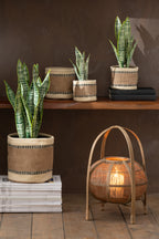 J-LINE SET VAN 2 RONDE MANDEN MET BAND JUTE NATUURLIJK/BEIGE XS/S